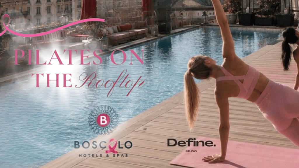 Octobre Rose au Boscolo Nice : une session de pilates engagée sur le rooftop